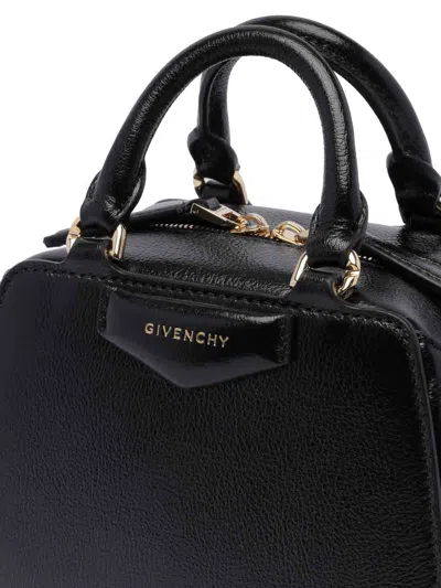 Givenchy Mini Antigona Cube Leather Crossbody Bag In Black
