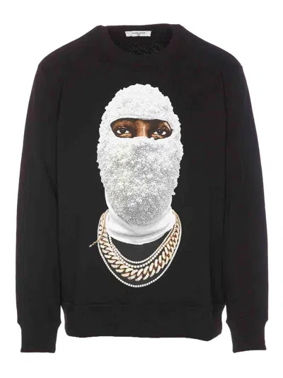 Ih Nom Uh Nit Graphic Print Crewneck Sweater With Long Sleeves In Negro