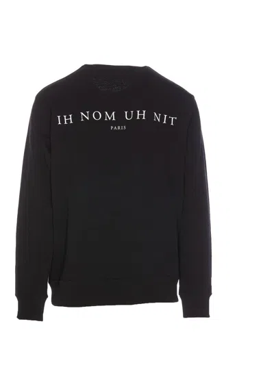 Ih Nom Uh Nit Graphic Print Crewneck Sweater With Long Sleeves In Negro