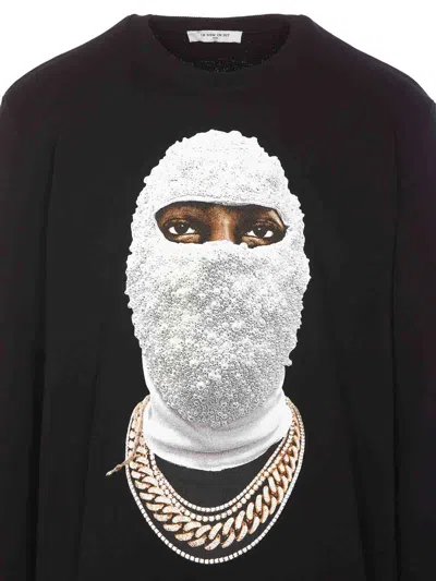 Ih Nom Uh Nit Graphic Print Crewneck Sweater With Long Sleeves In Negro