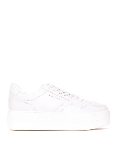 Hogan Skyscraper Leather White Sneakers In Blanco