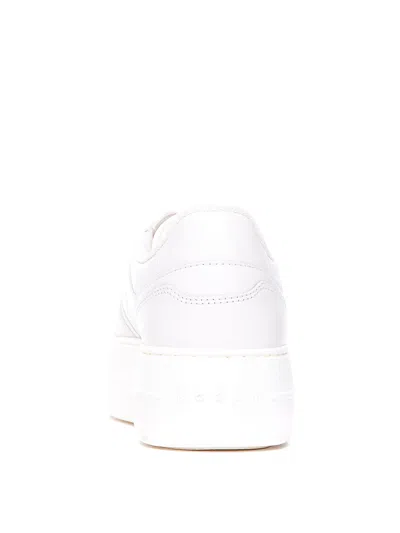 Hogan Skyscraper Leather White Sneakers In Blanco