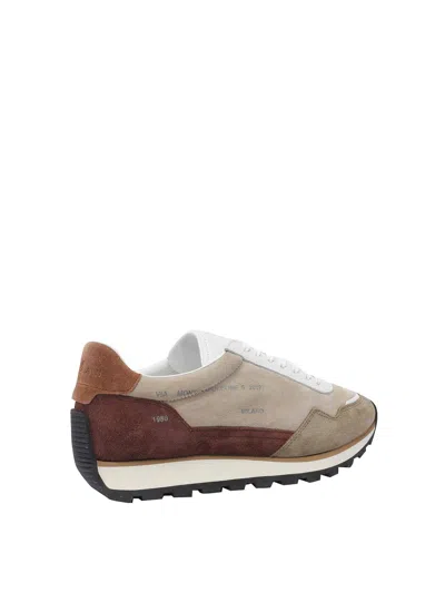 Hogan Suede Calf Leather Sneakers With Lettering In Beis