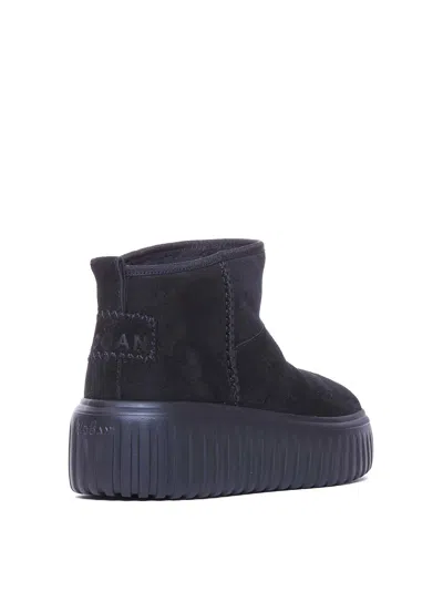 Hogan H-stripes Low-top Boots In Negro
