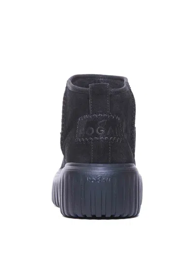 Hogan H-stripes Low-top Boots In Negro