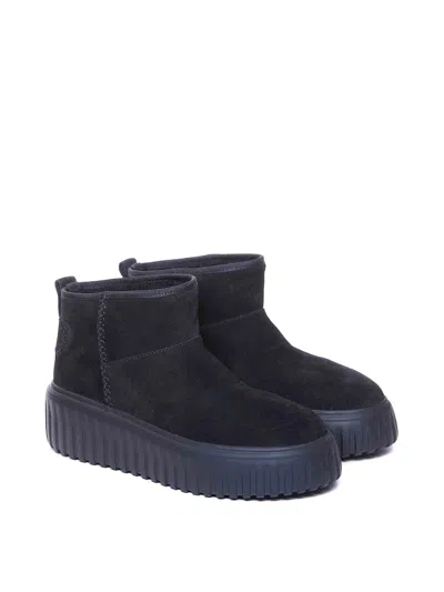 Hogan H-stripes Low-top Boots In Negro