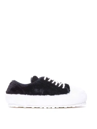 Marni Teddy Lace-up Sneakers In Negro