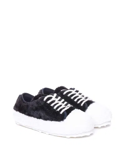 Marni Teddy Lace-up Sneakers In Negro