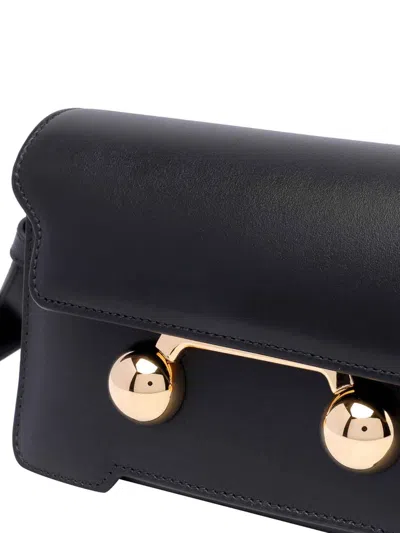 Marni Trunkaroo Mini Leather Shoulder Bag In Negro