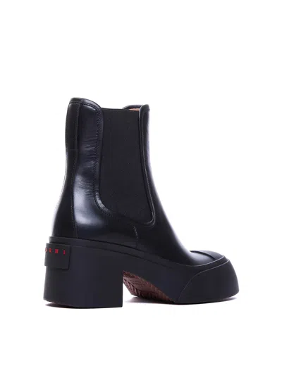 Marni 60mm Leather Chelsea Boots In Black