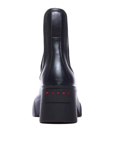 Marni 60mm Leather Chelsea Boots In Black