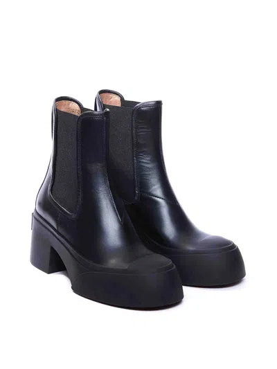 Marni 60mm Leather Chelsea Boots In Black
