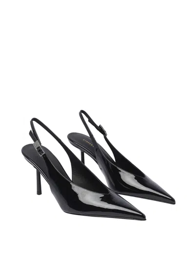 Shop Le Silla Black Clivage Slingback In Negro