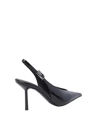 Shop Le Silla Black Clivage Slingback In Negro