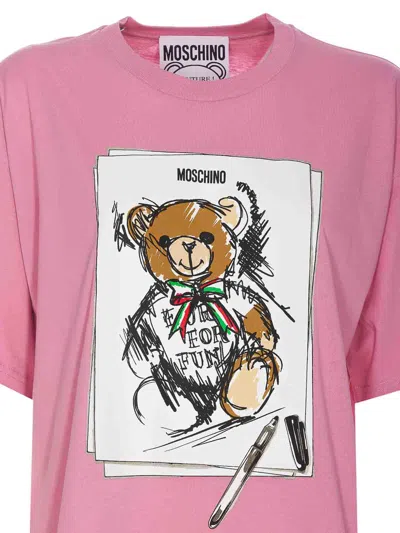 Shop Moschino Drawn Teddy Bear T-shirt In Color Carne Y Neutral