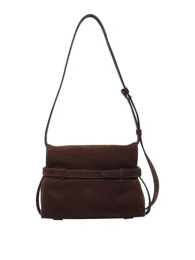 Moschino Leather Shoulder Bag With Belt In Marrón