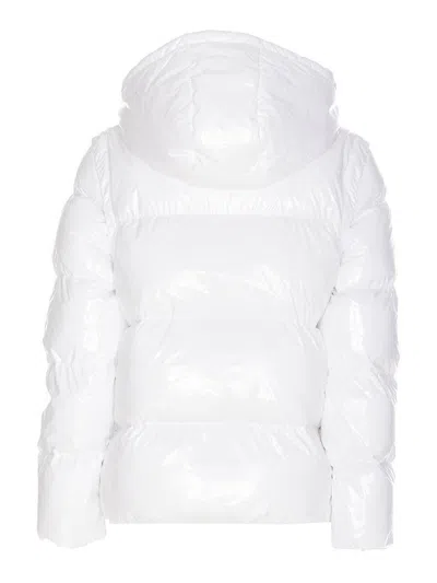 Pinko Indice Glossy Down Jacket In Blanco