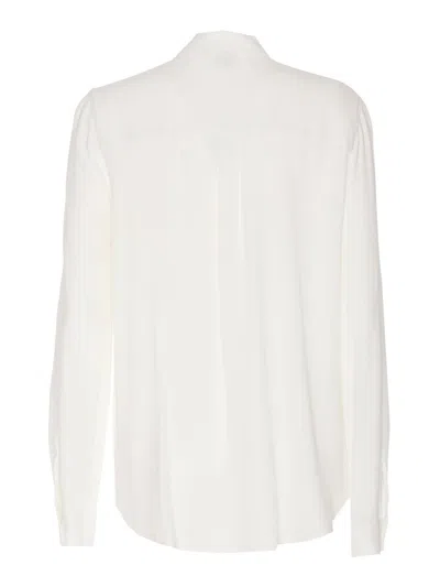Pinko Collared Neck Long Sleeves Regular Collar Top In Blanco