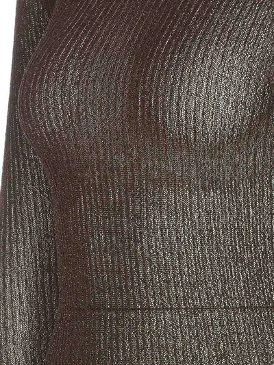 Pinko Semi-sheer Distressed Jumper In Marrón