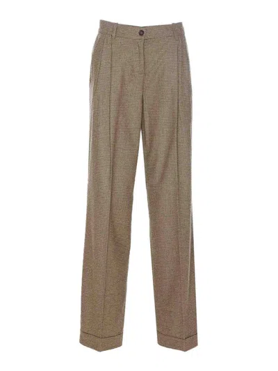 Pinko Vasetto Wide Leg Trousers In Verde