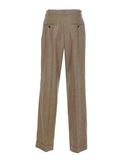 Pinko Vasetto Wide Leg Trousers In Verde