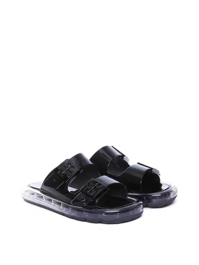 Shop Tory Burch Buckle Bubble Jelly Sandals In Negro