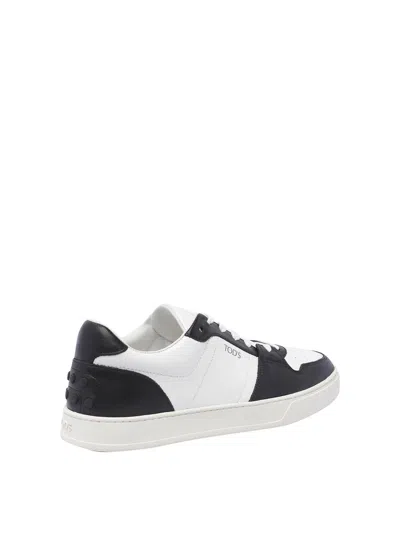 Shop Tod's Leather Sneakers In Blanco