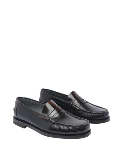 Tod's Leather Penny Strap Loafers In Marrón