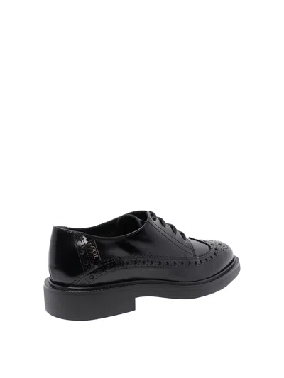 Tod's Lace-ups Leather Oxford Black In Negro