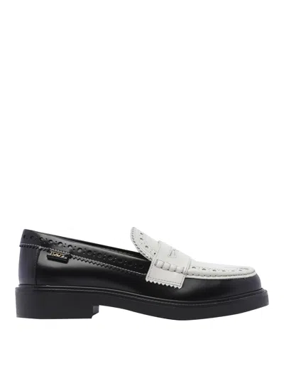 Shop Tod's Leather Loafers In Negro