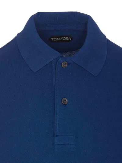 Shop Tom Ford Blue Polo In Azul