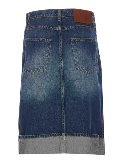 Shop Victoria Beckham Denim Skirt In Azul