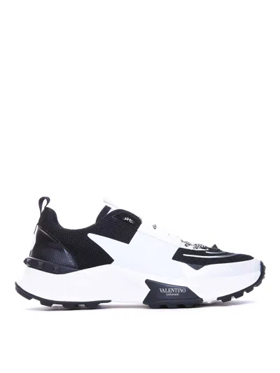 Valentino Garavani True Act Low Top Trainer In Mesh And Rubberised Fabric In Animal Print