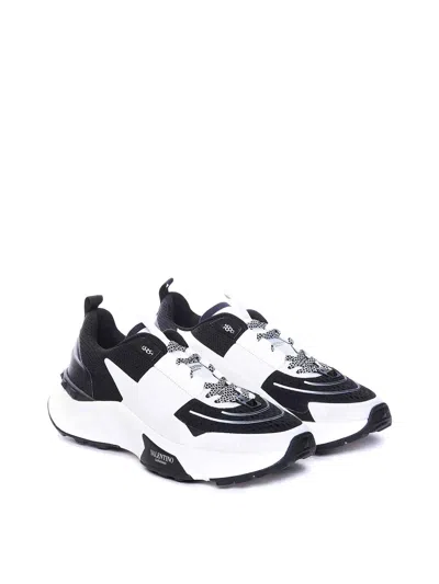 Valentino Garavani True Act Low Top Trainer In Mesh And Rubberised Fabric In Animal Print