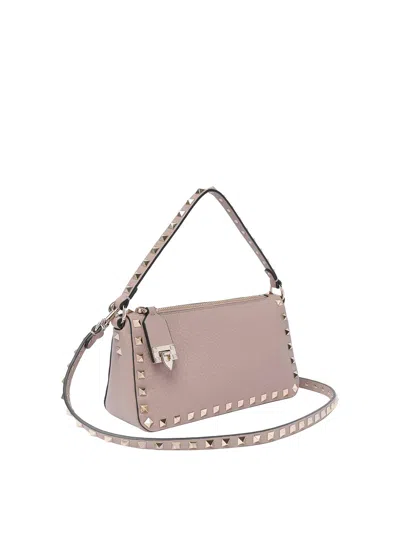 Valentino Small Rockstud Shoulder Bag In Color Carne Y Neutral