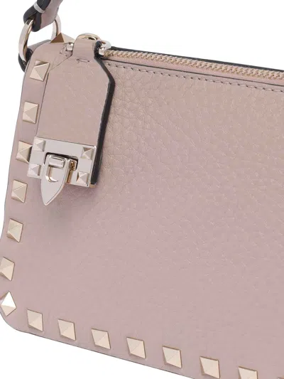 Valentino Small Rockstud Shoulder Bag In Color Carne Y Neutral