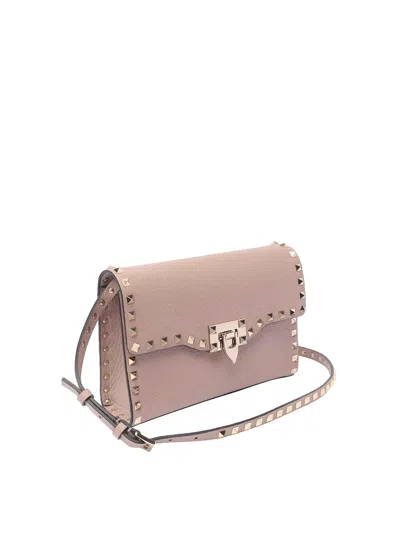 Valentino Small Rockstud Crossbody Bag In Color Carne Y Neutral