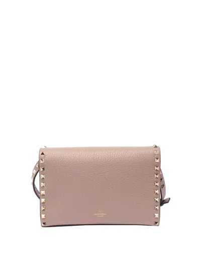 Valentino Small Rockstud Crossbody Bag In Color Carne Y Neutral