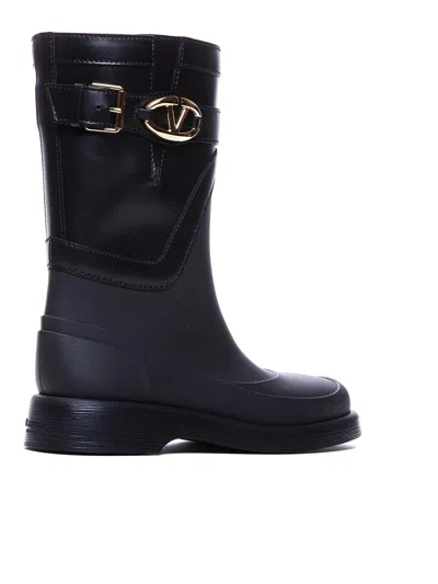 Valentino Garavani Rain Boots With Vlogo, The Bold Edition In Black