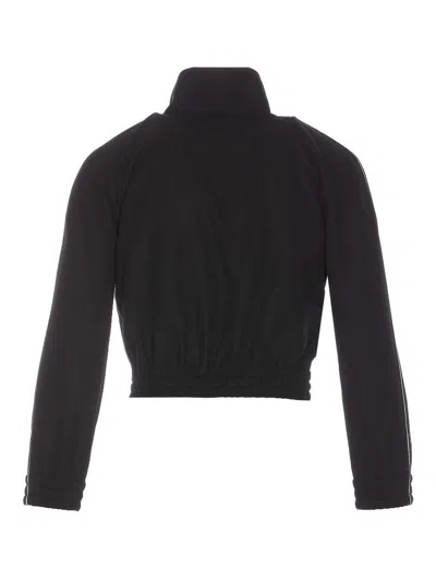 Alexander Wang Cropped Track Jacket With Logo Tape In Negro