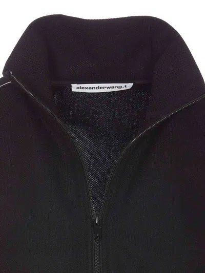 Alexander Wang Cropped Track Jacket With Logo Tape In Negro