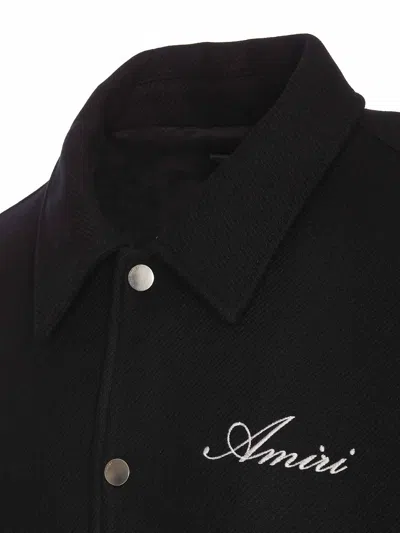 Amiri Twill Wool Bones Bomber Jacket With Patches In Negro