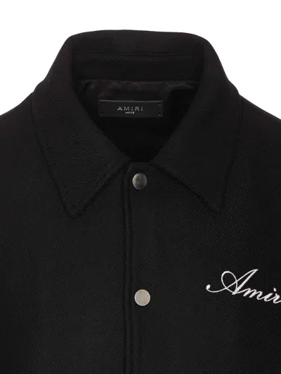 Amiri Twill Wool Bones Bomber Jacket With Patches In Negro