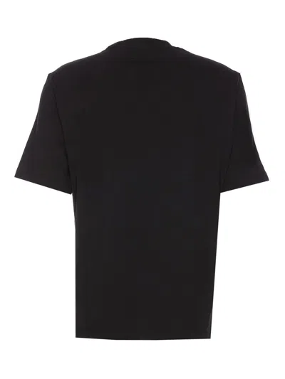 Amiri Black Crewneck T-shirt With Logo Lettering Print On The Front In Cotton Man In Negro