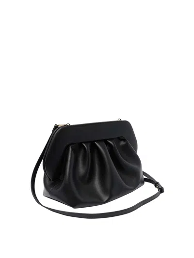 Themoirè Gathered Pleated Rectangular Clutch Bag In Negro