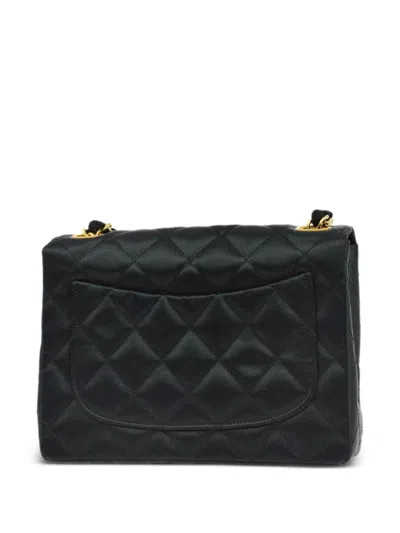 Pre-owned Chanel 1990 Mini Classic Square Flap 17 Shoulder Bag In Black
