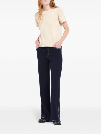 Barrie Floral Sweater In Neutrals