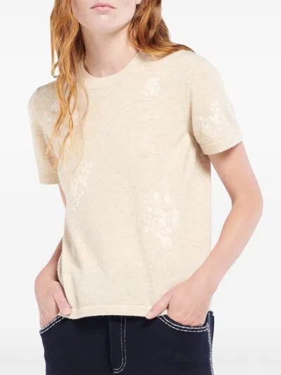Barrie Floral Sweater In Neutrals