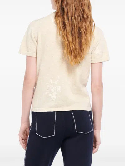 Barrie Floral Sweater In Neutrals
