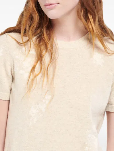 Barrie Floral Sweater In Neutrals